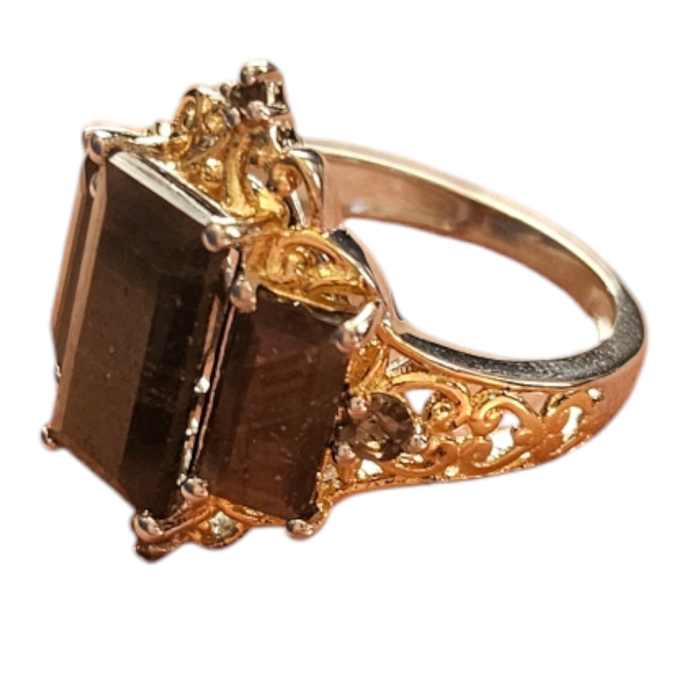 Sapphire and Smoky Quartz Ring